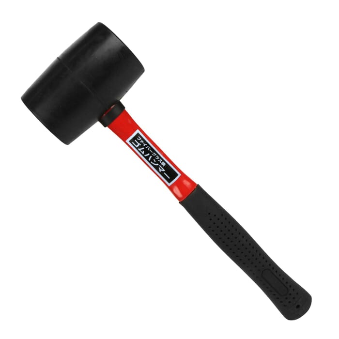 SK11 Fiberglass Handle 1LBS Double Faced Multi Purpose Rubber Head Hammer Mallet, for Furniture Assembly, Sheet Metal, & Machine Repair
