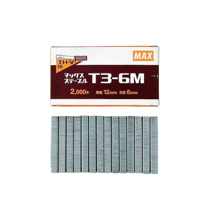 Max T3-6M 2000pcs 12mm x 6mm Small Staple for 6mm Staplers and 6mm Staple Guns, for Binding & Affixing Materials