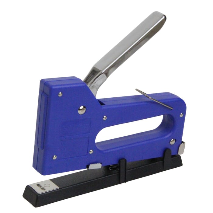E-Value TH-1 Manual Plastic Mini Staple Gun Tacker & Stapler, with Removable Stapling Plate, for Binding and Fastening