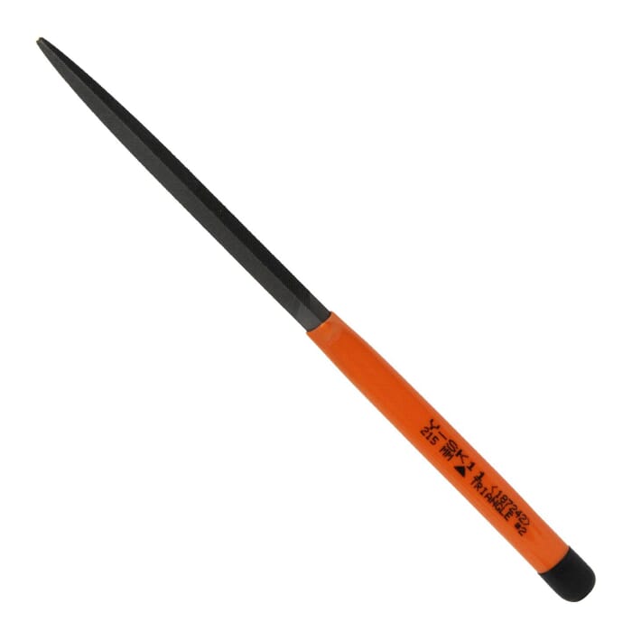 Y-SK11 Metalworking Craft Tool 215mm Japanese Medium Cut Triangular File, with Handle, for Shaping & Smoothing Iron