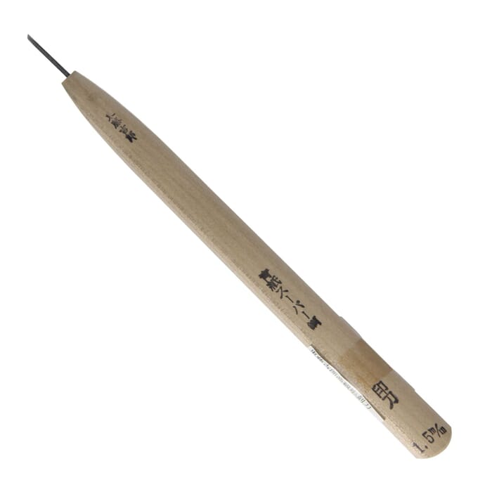 Tokichiro 1.5mm Japanese Micro Woodworking Tool Wood Carving Skew Chisel, with Wooden Handle, to Carve Details in Wood