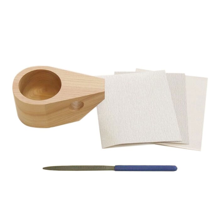 Michihamono Japanese Woodworking Wood Carving Cup Basic Set, with File & Sandpaper, for Making a Kuksa Cup