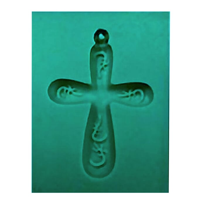 PMC Silver Clay Jewelry Crucifix Push Mold Round Cross Pendent Mould 3 40mm x 30mm for Precious Metal Clay