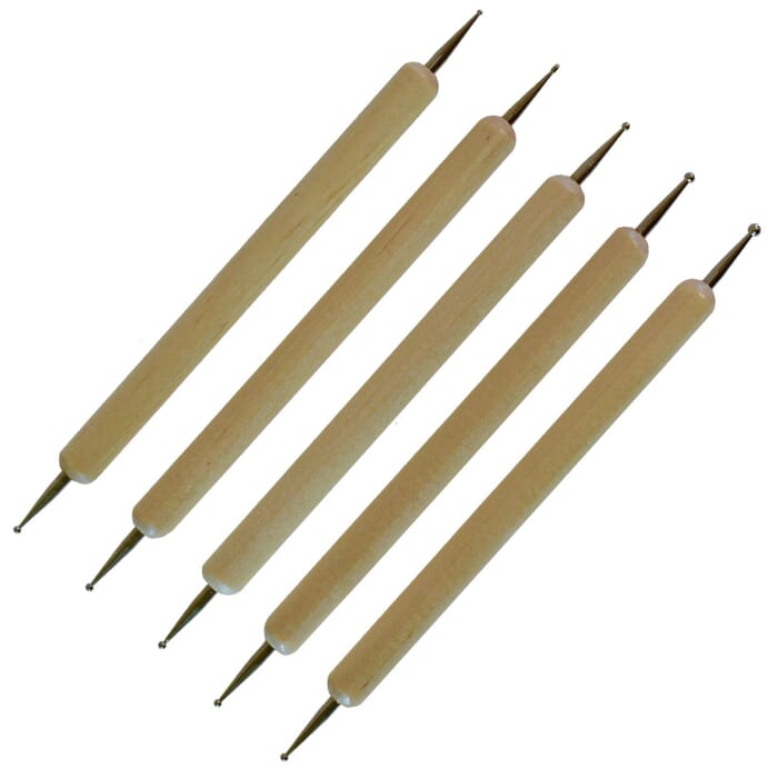 J&D Leathercraft Modelling Ball Point Stylus Tools 5 pcs for Leather Carvings, Splicing, and Molds, with 10 Stylus Sizes