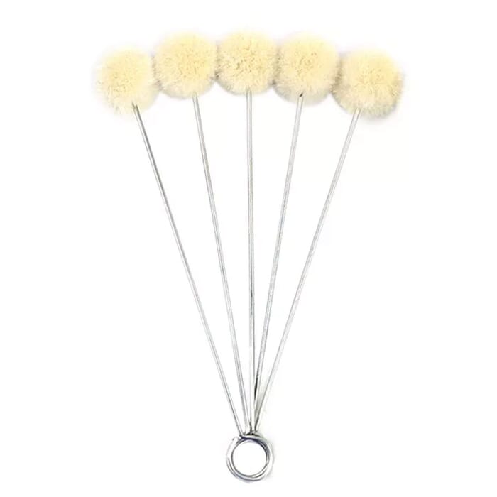 [Bundle] 5 Piece Leathercraft Tool Dauber 150mm Wool Ball Brush Dye Applicator, with Steel Wire Handle, for Leather Dyeing and Painting