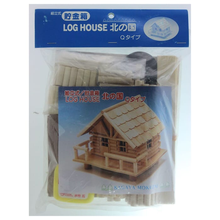 Kagaya Mokuzai Miniature Model Log House Q Type P347, 3D Wooden House Kit Made From Natural Wood for Hobbyists & Craft Collectors