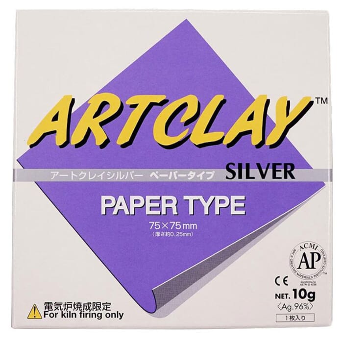 Art Clay Silver Clay Paper Type 75mm x 75mm 10g Silver Weight 99% Pure Silver, for Jewellery making and Silver Accessorising