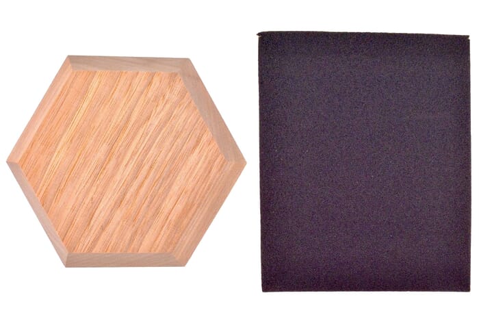 Michihamono Walnut Wood Lumber Hexagon Shape for Wood Carving 100mm x 12mm, to Carve a wood Coaster, Tray, or Relief