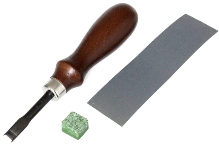 Kyoshin Elle Leathercraft Size 1 French Edger Curved Skife Skiving Knife Tool, with Tempered 6mm Blade, for Bevelling & Skiving Leather Edges