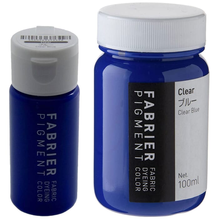 [Bundle] Seiwa Fabrier Clear Blue Color Dye 35ml & 100ml Water-Based Acrylic Resin Pigment Leather Paint, for Fabric Dyeing