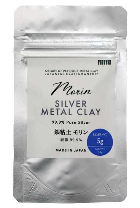 Nitto Gakku Morin Silver Metal Clay, 99.9% Pure Silver Weight 5g, Clay Weight 5.6g, Precious Metal Clay for Making Fine Silver Jewelry, Made in Japan