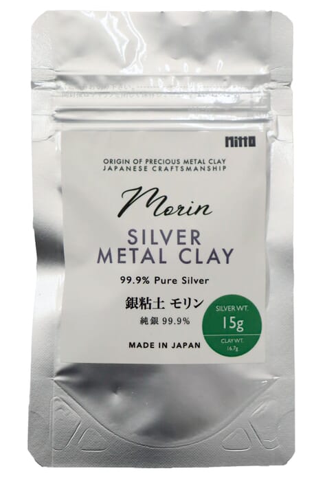 Nitto Gakku Morin Silver Metal Clay, 99.9% Pure Silver Weight 15g, Clay Weight 16.7g, Precious Metal Clay for Making Fine Silver Jewelry, Made in Japan